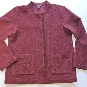 Eileen Fisher Textured Maroon Blazer M